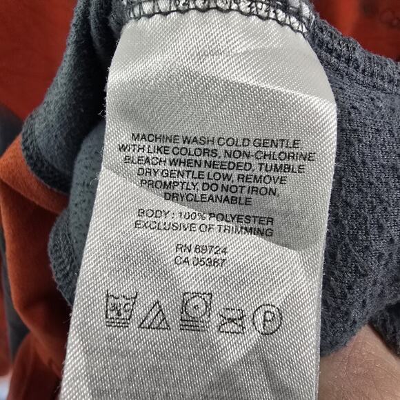 Columbia Pullover Men Large Orange Gray Fleece Klamath Range Quarter Zip Sweater - Picture 8 of 11